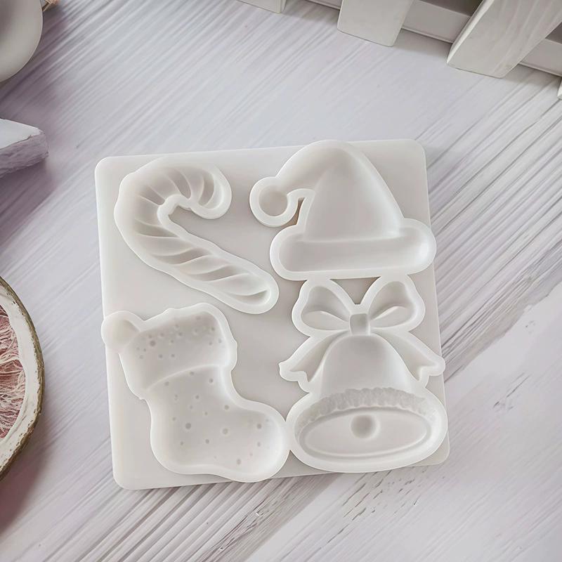 WTEMPO DIY Creative Christmas Silicone Molds Christmas Series Theme Pattern Design Molds Festival Decorations Making Molds Easy To Demold and Reusable