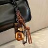 Handmade Alkaline Bread Keychain Pendant Sturdy Materials Lovely Bowknot Designs Accessory for Vehicle Interior Decoration
