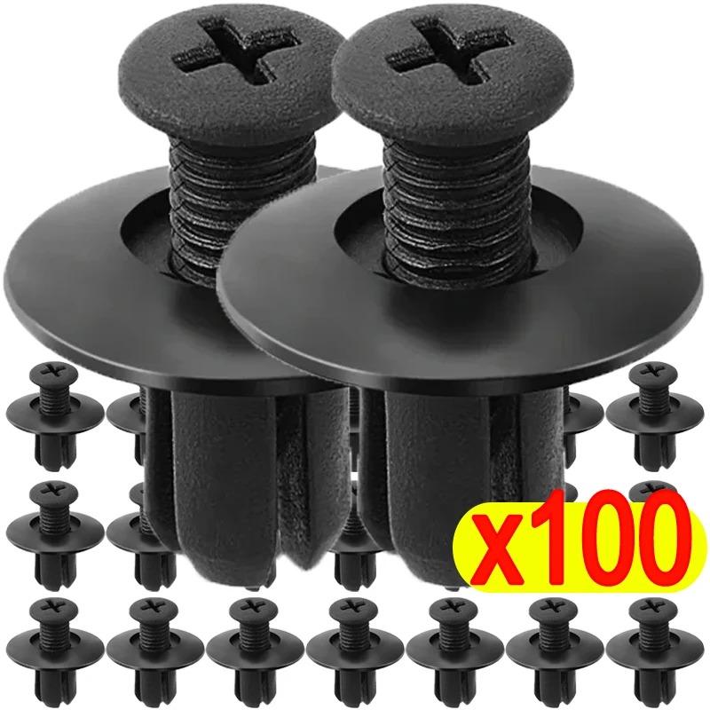 8mm Plastic Rivets Fasteners Screw Car Bumper Fender Black Rivet Car Fastener Clips for Toyota Focus Kia Nissan Accessories