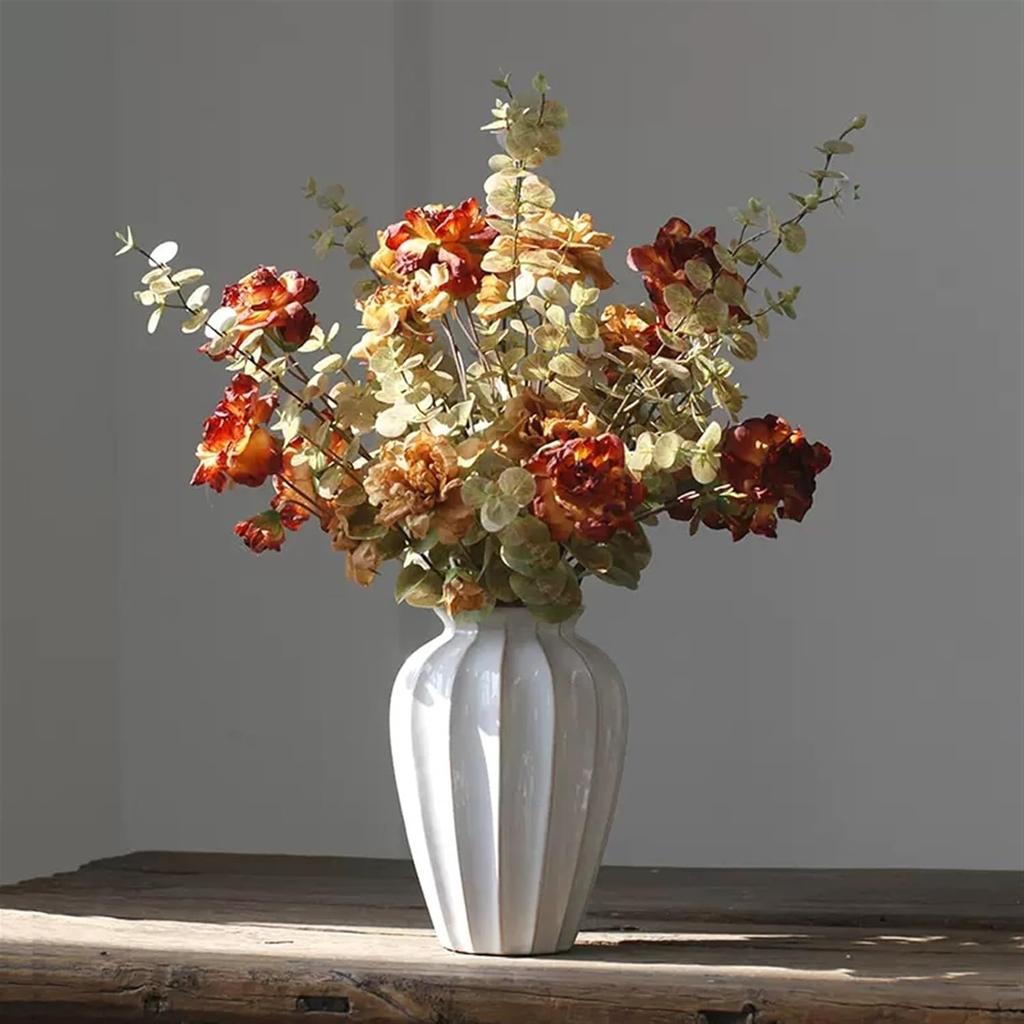 Vases for Flowers Simple Ceramic Vase Flower Vase Dried Flower Arrangement Retro Vase Decoration Living Room Bedroom Study Decoration Flower Vases