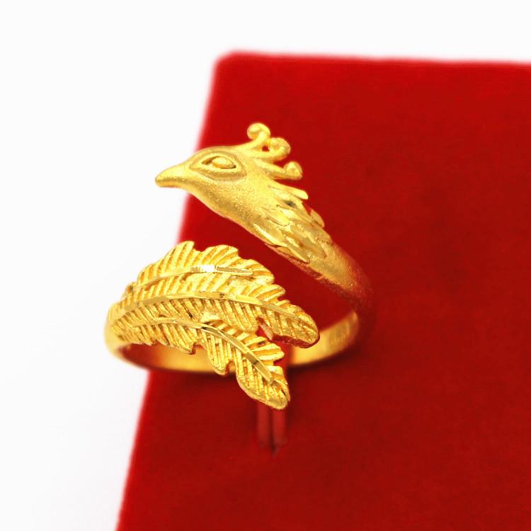 

Вьетнамские золотые украшения: Кольцо для пары Дракон и Феникс из латуни с золотым покрытием