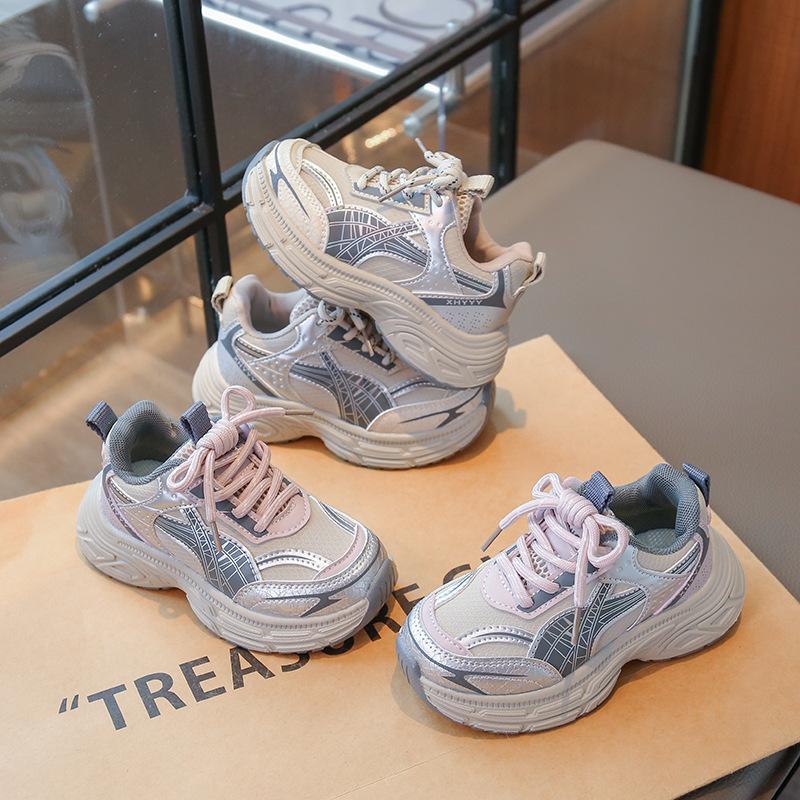 Children's Soft-soled Sports Shoes Girls' Dad Shoes 2025 Autumn New Middle-aged and Older Children's Running Shoes Boys' Casual Shoes