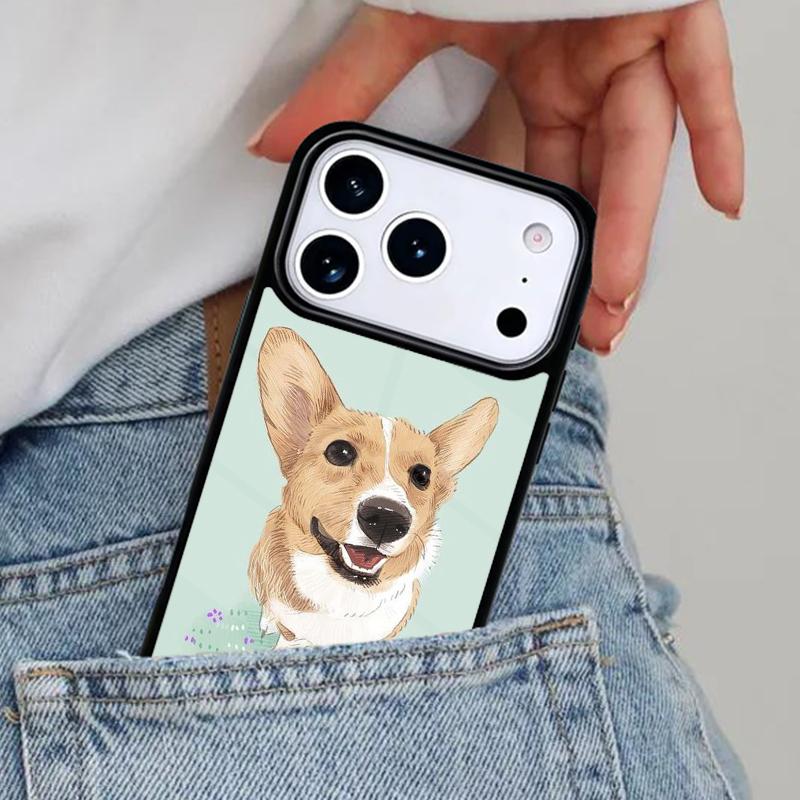 Corgi Funny Puppy Phone Case for iPhone 16e 15 14 13 12 17 Pro Max Plus Air 17pro Cover Coque