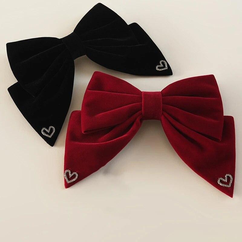 

Осень и зима, новые женские заколки для волос с бабочкой и бантом, головные уборы из красной бархатной ткани