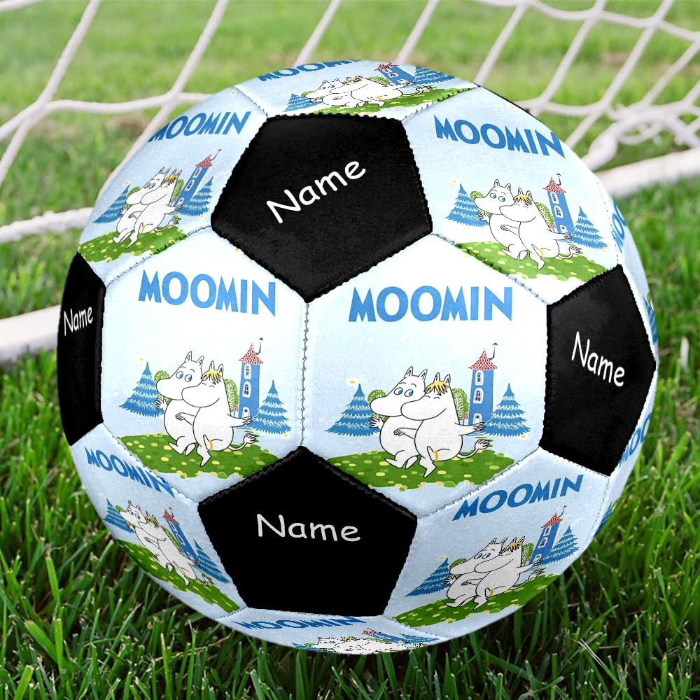 Custom Name Moomin Theme Size 5 Soccer Ball, Suitable for Both Indoor and Outdoor Matches, a Gift Suitable for Everyone.