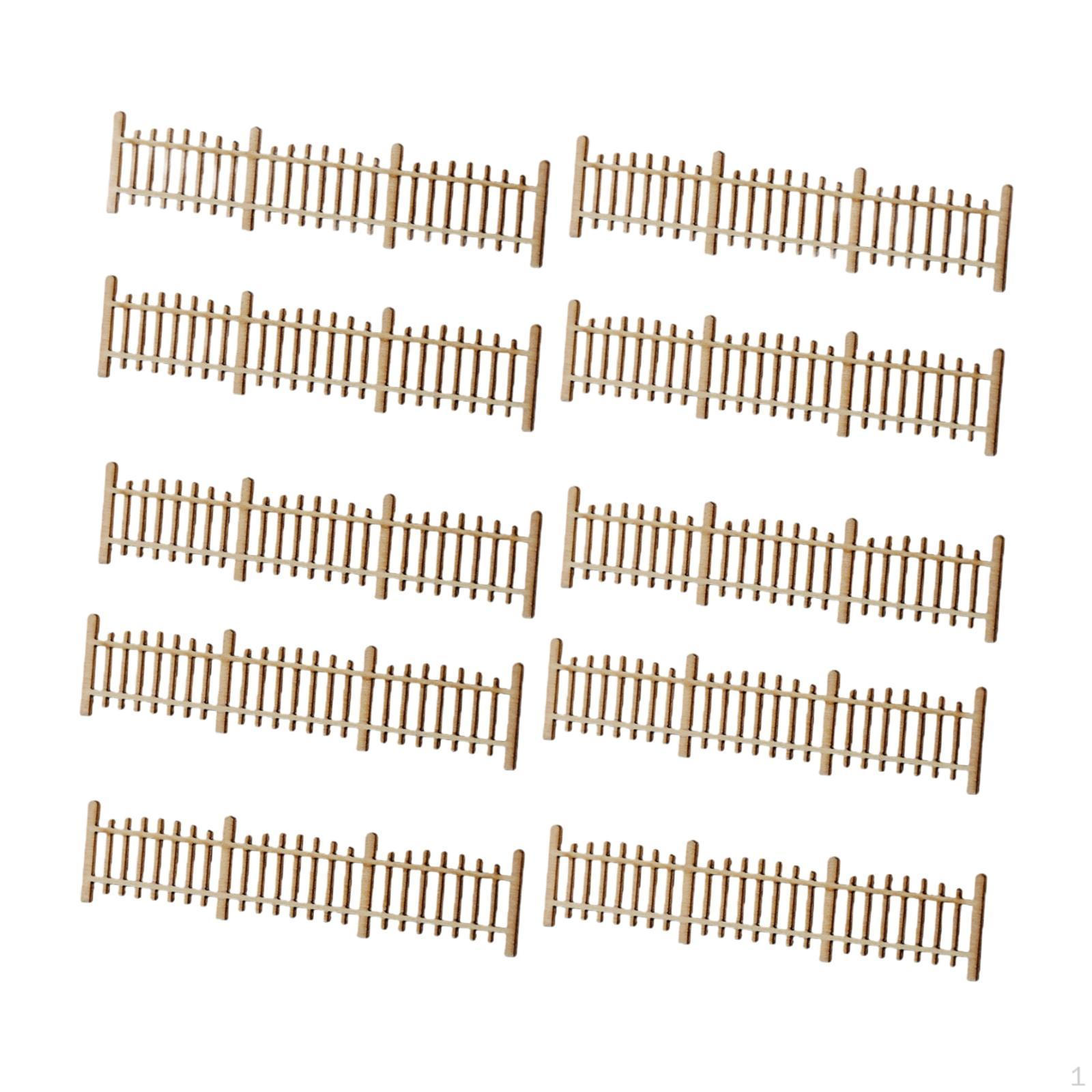

10 Декоративных Миниатюрных Заборчиков, 1:Масштаб 50, Деревянный, для Модельных Железных Дорог и Садовых Аксессуаров. Style F