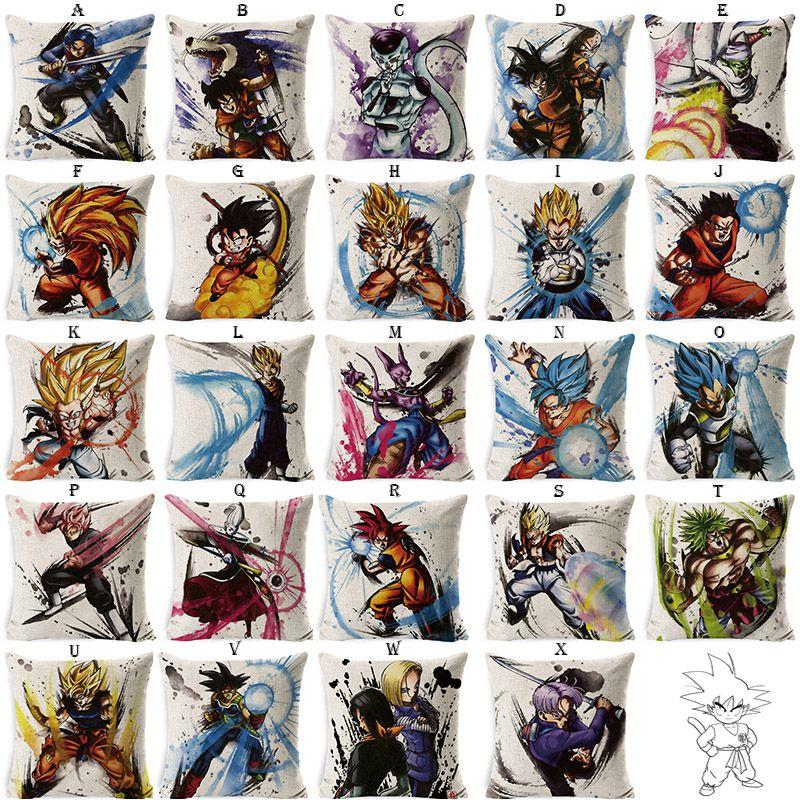 Premium Cotton Linen Dragon Ball Pillow Case Cartoon Square Cushion Cover For Cozy Homes