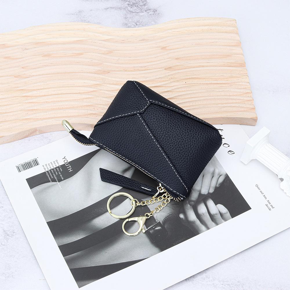Women s Geometric Genuine Leather Coin Purse Exquisite Small Zipper Wallet for Keys Lipstick Storage 1434₽