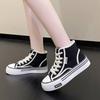 Spring, Summer, Autumn and Winter Women's Shoes Women's Sneakers Canvas Shoes Mid-cut Round Toe Lace-up Casual All-match Shoes