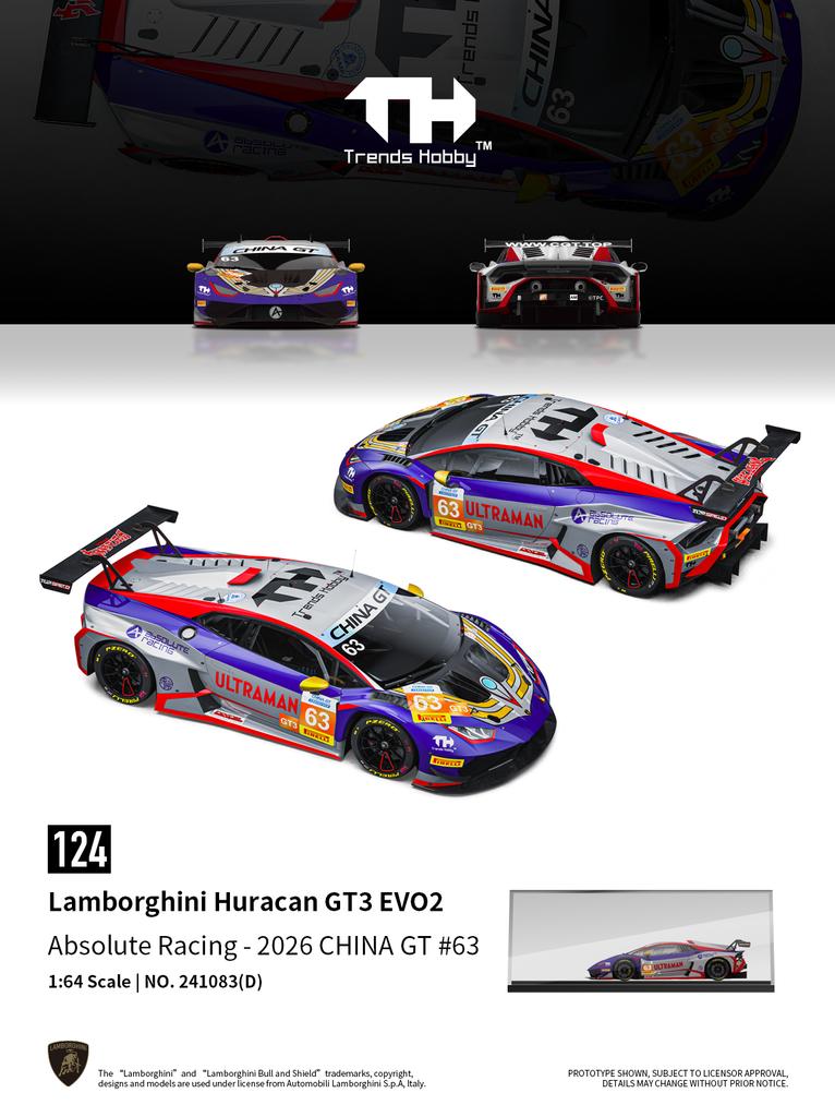 Trends Hobby TH 1:64 Porsche 911 GT3 R LeMans 24H Lamborghini Huracan GT3 Evo 2 CHINA GT Manthey 1st Phorm Diecast Car Model