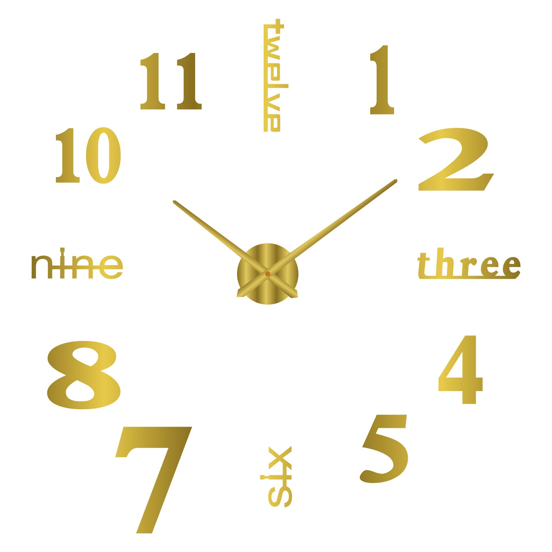 

3D Wall Clock Mirror Wall Stickers Creative DIY Wall Clocks Modern Design Mute Quartz Needle Watch Reloj De Pared Home Decor HOT 60-90cm золотий