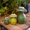 Süßer Frosch Drei-Familien-Dekorationsornament Großmaulfrosch Tier Kreativität Spaß Hof Gartenornament Geschenk