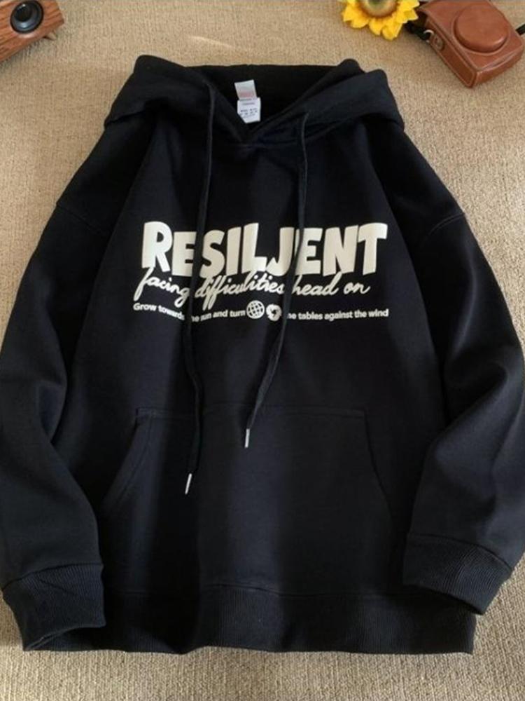 

American High Street Letter Printed Pullover Hoodies For Man Hip Hop Fashion Oversized Fleece Hoody Y2K Hooded Sweatshirts 3XL