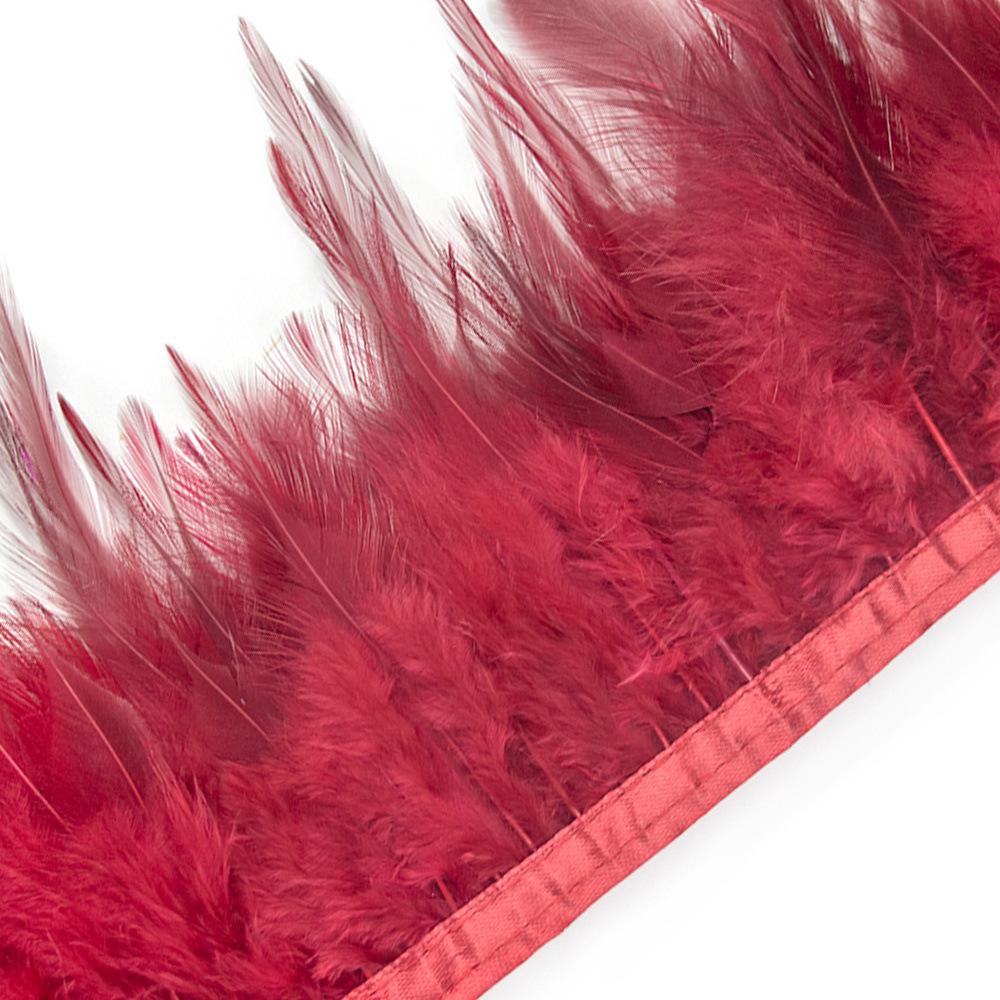 1 Meter Colorful Chicken Feather Tassel Decorated On Tape Chicken Feather With Sewing Fly Dress Lace Decoration
