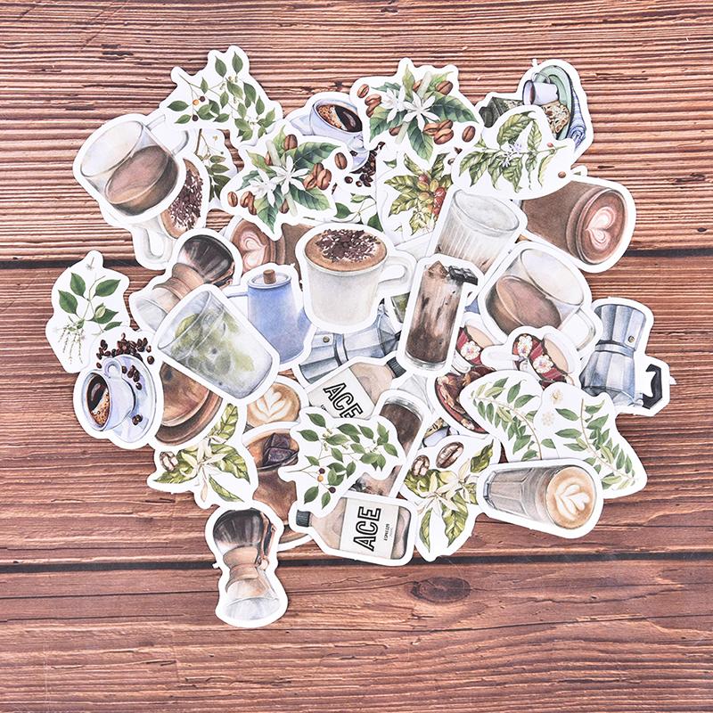 46Pcs Decorative Stickers Scrapbooking Label Diary Stationery Album Stickers