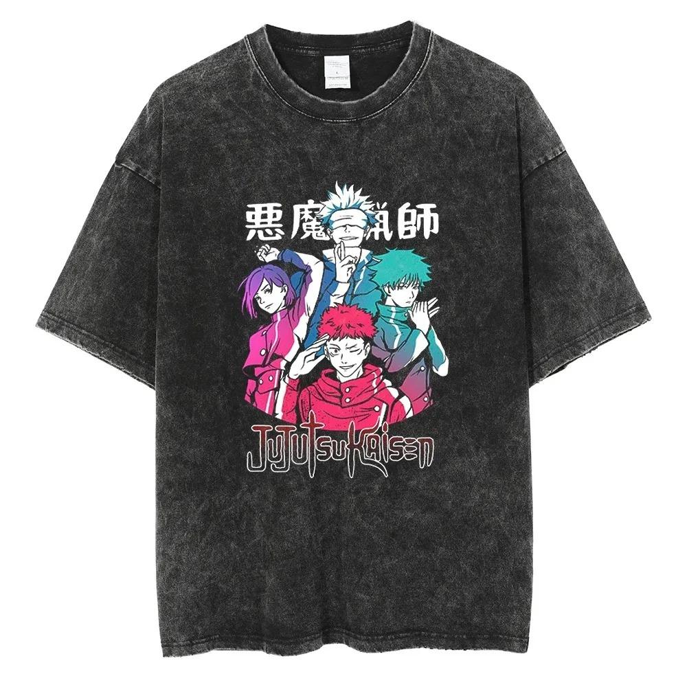 Satoru Gojo Graphic Print T-shirt Anime Jujutsu Kaisen Tee Men Women Short Sleeve Crewneck Tshirts Harajuku Male Cotton T Shirt