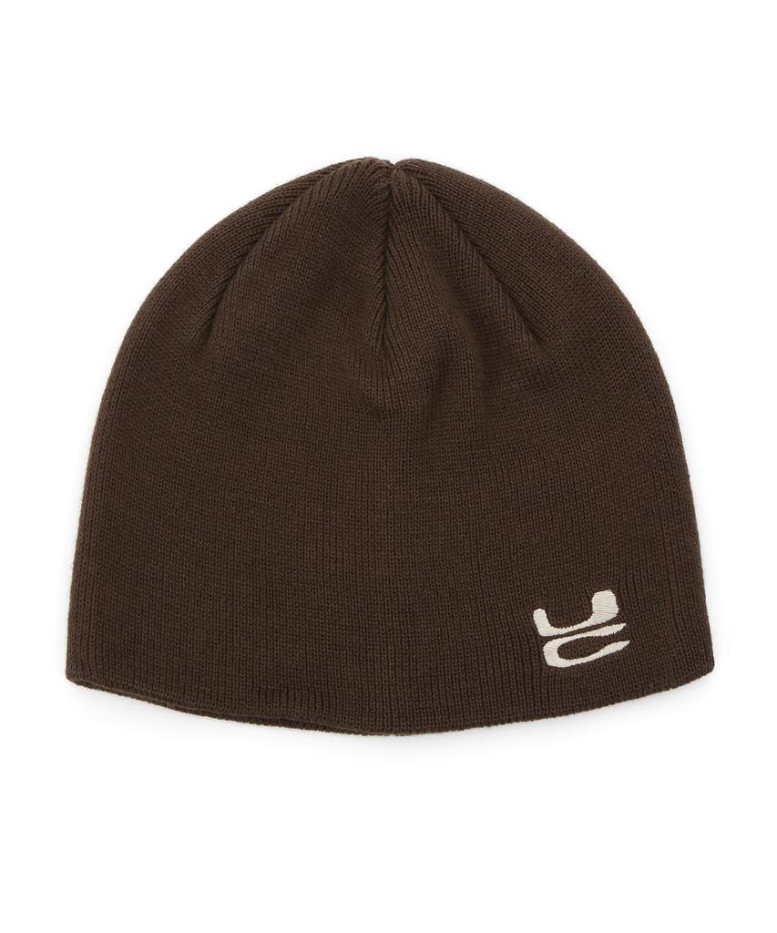 Eondeokeonteulol All-Season Cotton Slim Fit Thin Knit Logo Embroidery Beanie Solid Unisex Beanie Hat Beanie / Uc / No Cuff / Brown