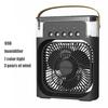 (Black) 3 In 1 Fan AIr Conditioner Household Small Air Cooler LED Night Light Portable Humidifier Air Adjustment Fan Office Home Fan New