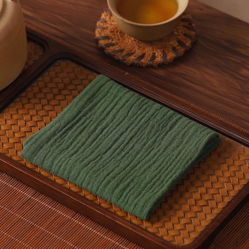 Handmade Zen Cotton Double-Layer Absorbent Tea Mat - Versatile Teapot Tablecloth and Wiping Cloth for Tea Ceremony