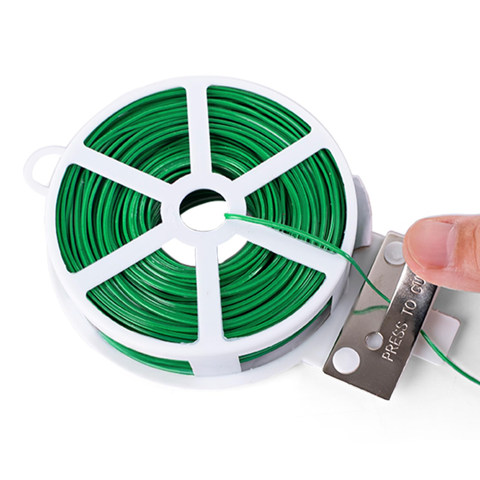 50m Garden Wire Ties Green Plant Ties, Gardening Wire with Cutter, Soft Twist Ties Plant Support Ties for Climbing Plants (Green,50m) зелёный