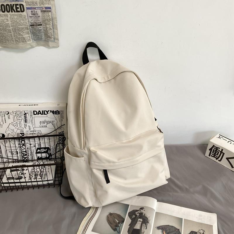 Schoolbag Backpack Ins Trend 1011 New Korean Version of Female High School Junior High School Students Large Capacity Simple Solid Color Schoolbag