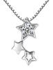 [C-Girls Perlenladen] 5A Grad Stern Diamant CZ Stern Anhänger Halskette, Perfekt für Shichi-Go-San, Hochzeiten, Hängende Halskette, 925 Silber, Cubic