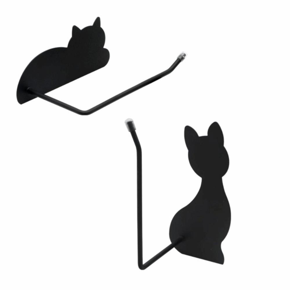 Wall-Mounted Headphone Hanger Self-Adhesive Cable Hanger Stylish Cute Cat Tissue Rack Bathroom