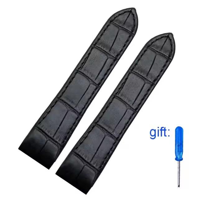 20mm 23mm Genuine Leather Watch Band for Cartier Santos 100 Watch Band Men Women Santos Glue Head Belt Folding Watch Straps