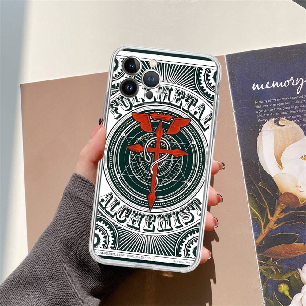 Anime F-Fullmetal A-Alchemist Transparent Phone Case For IPhone 16 15 14 13 12 11 Pro Max Plus Soft Cover