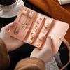 Roll Up Design Jewelry Storage Bag PU Leather Ring Holder Durable Jewelry Roll Bag  Travel Use