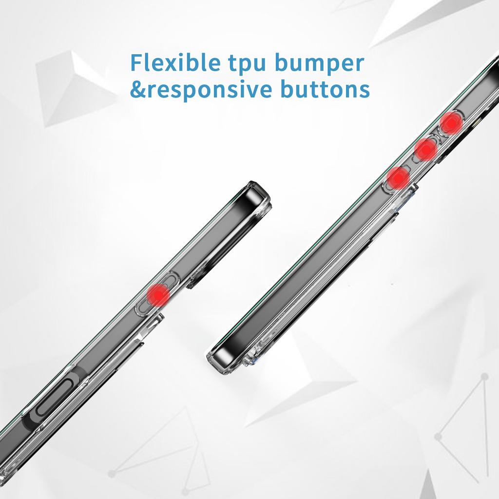 Für iPhone 16 Plus Klare Hülle TPU+PC+Acryl Handyhülle mit Kartenhalter