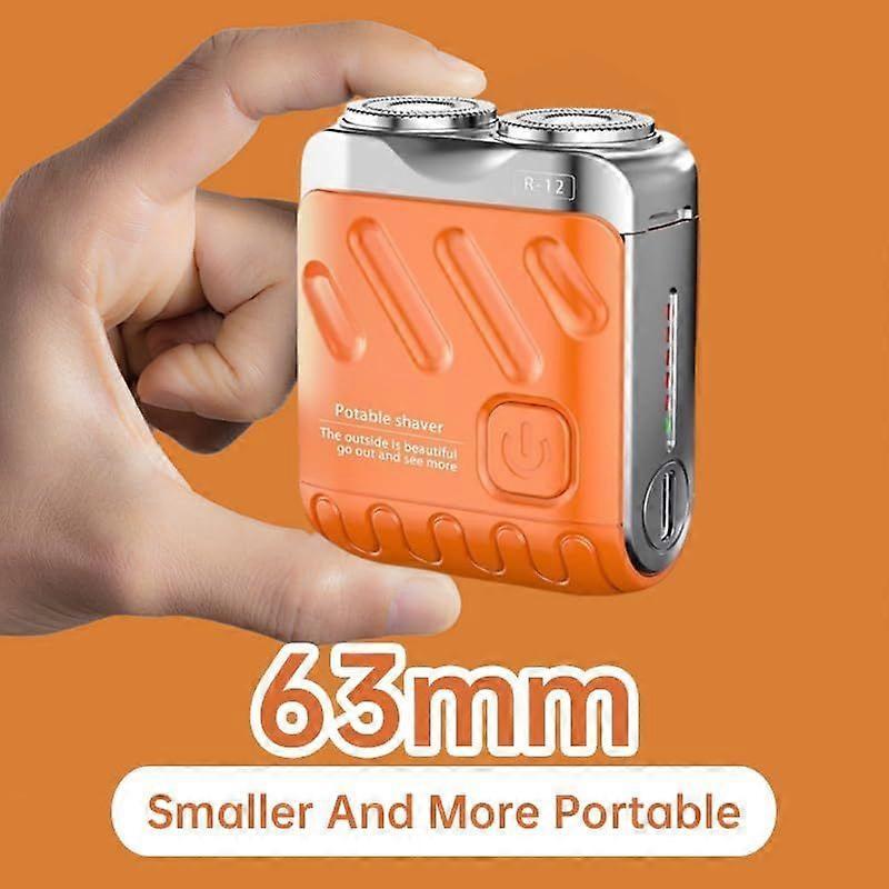 2026 Neuestes Modell Mini Tragbarer Elektrorasierer für Männer, Reise Barttrimmer mit Doppelring-Klingen, USB-wiederaufladbarer wasserdichter Mini-Rasierer, Mag