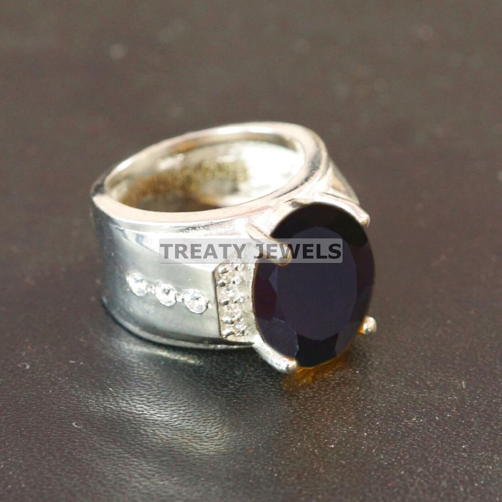Black Onyx Oval Cut Gemstone With 925 Sterling Silver Ring For Men's #A817 JL375666910253
