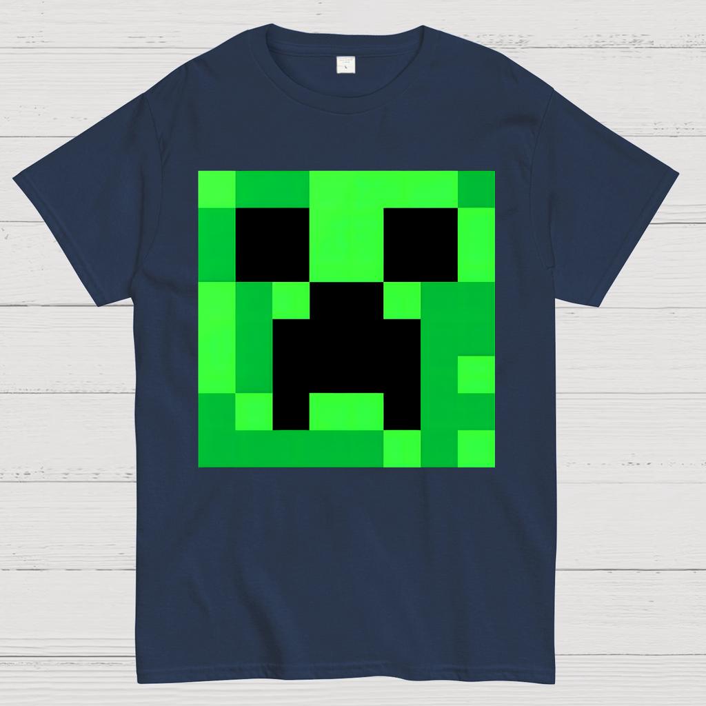 Minecraft Creeper Big Face Unisex 100% Cotton Summer Casual Cool Loose T-Shirt