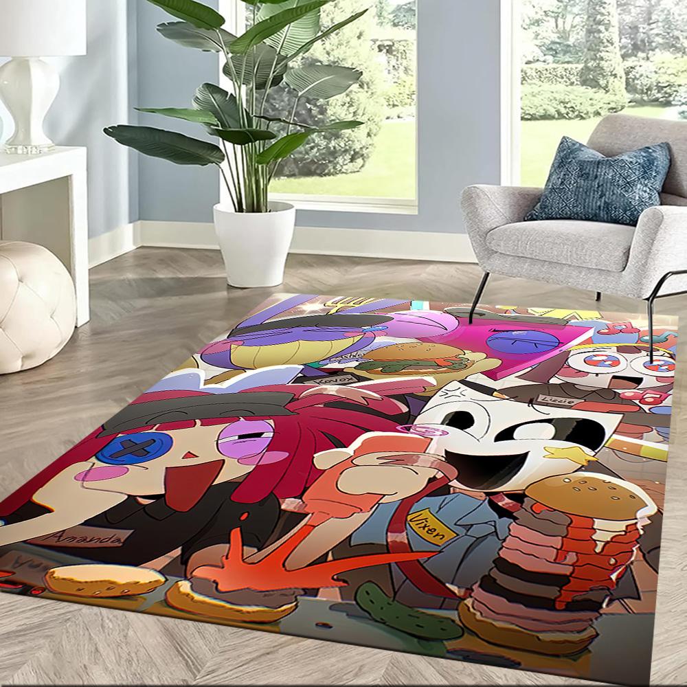 Digital Circus Carpet Suitable For Hallway Bedrooms Balcony Foyer Antislip Rug Anime Office Decor Best For Christmas