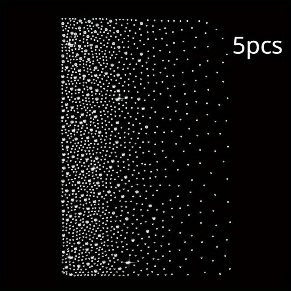 

5 листов стеклянных стразов горячей фиксации, кристально чистый клейкий узор в горошек, украшения для поделок и одежды 1,5~3 мм 5pcs