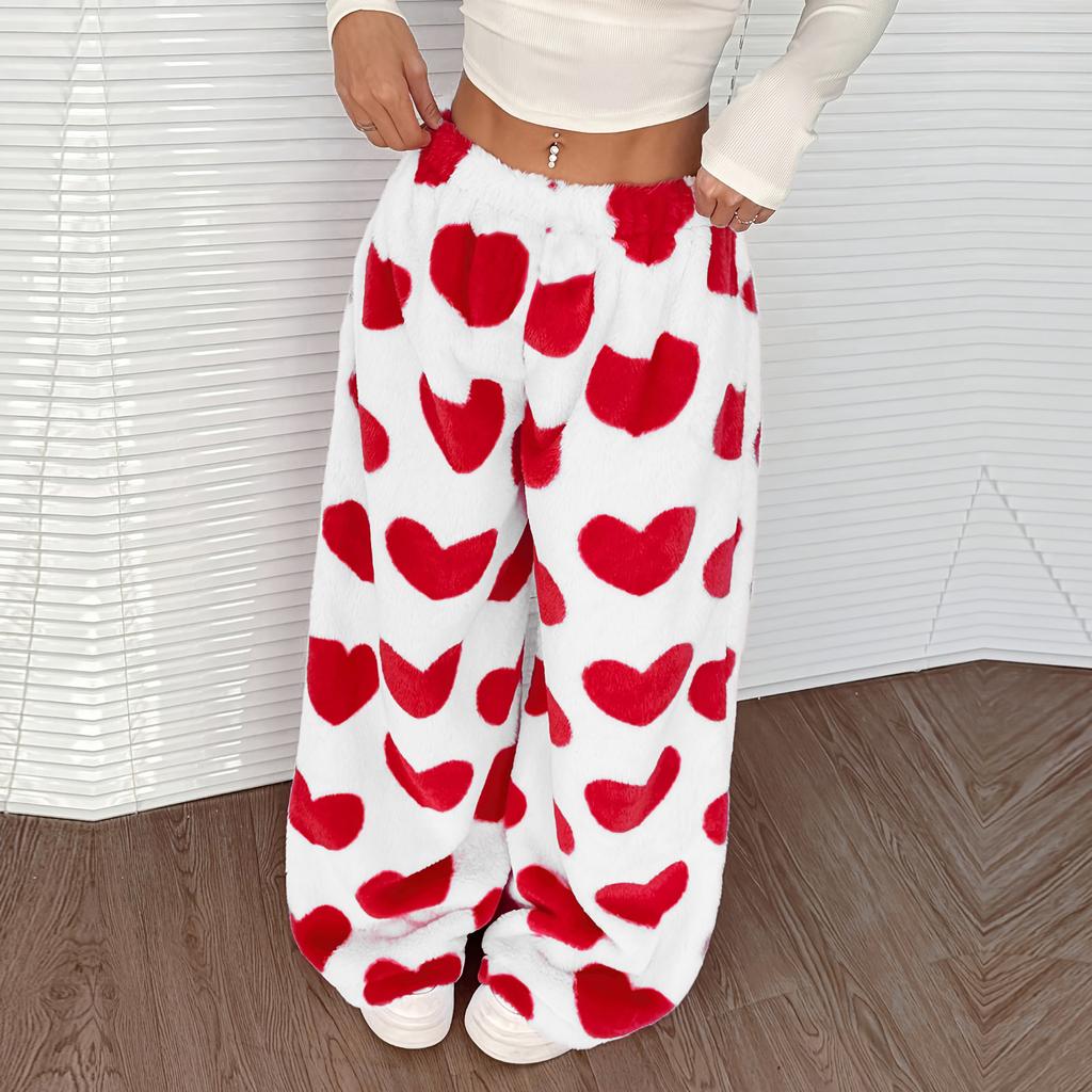 Women's Casual And Fashionable Printed Elastic Waist Loose Wide Leg Pants