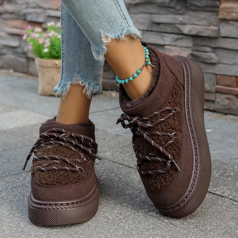 Women Snow Boots 2026 Winter Platform Vintage Warm Plush Chunky Cotton Shoes Fashion Non Slip Outdoor Winter Boots Botas Mujer