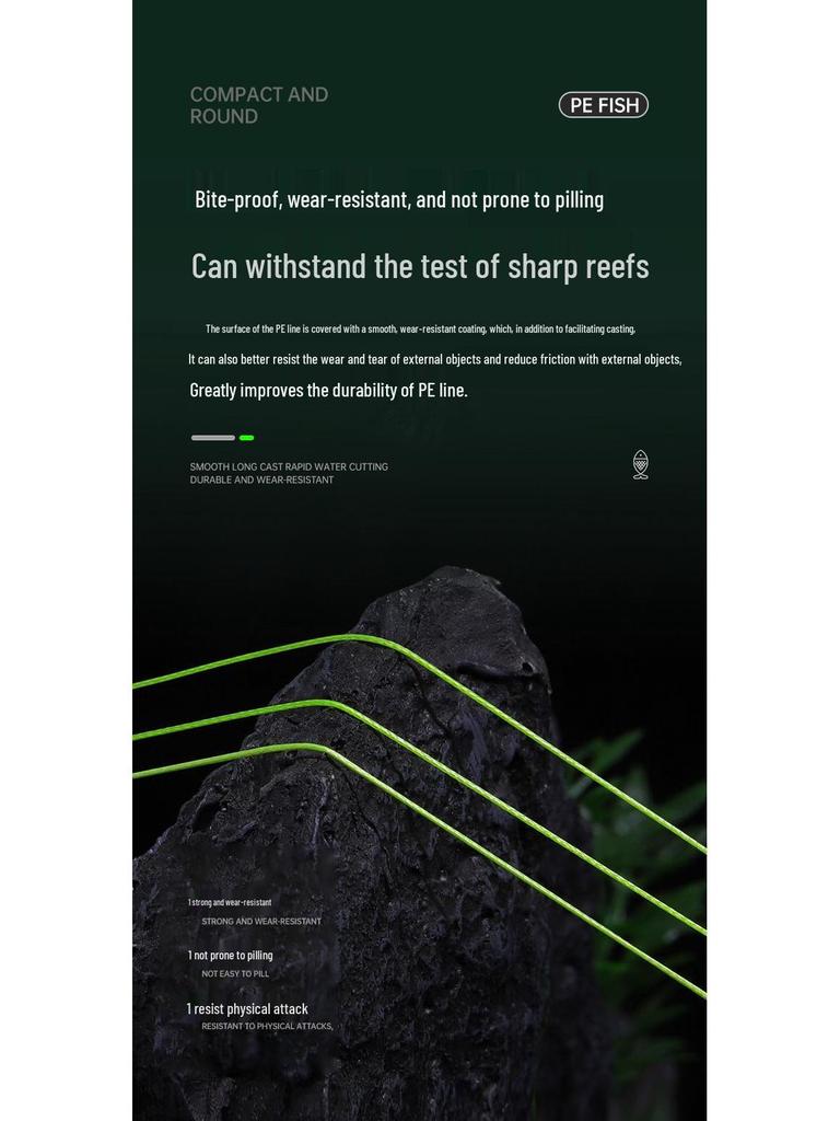 121 Sinking Dyneema 12+1 Braid Core PE Line, Strong Tensile Strength, Super Long Cast, Smooth, Blackfish Lure Fishing Line