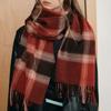 New American Style Plaid Warm Scarf for Women in Autumn and Winter Splicing Casual Scarf for Men Imitation Cashmere Versatile Shawl
