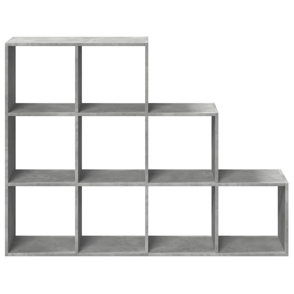 Room Divider Bookshelf 3 Tier Concrete Grey 137.5 x 29 x 103.5 cm