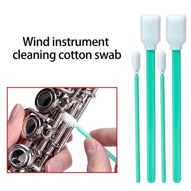 50pcs Professional Instrument Cleaning Sticks Cotton Swabs For Brass Key Gaps Efficient Saxophone Dust Absorption