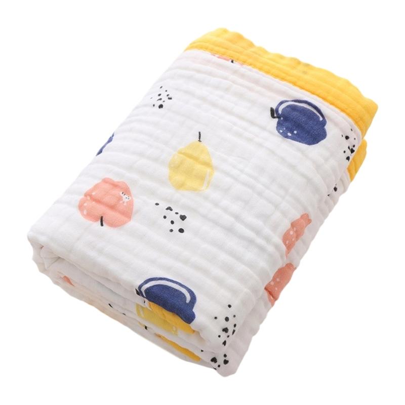 Large Size Infant Bath Blanket High Density Gauze Bath Towel 6-layer for Delicate Skin Quick Drying and Breathable