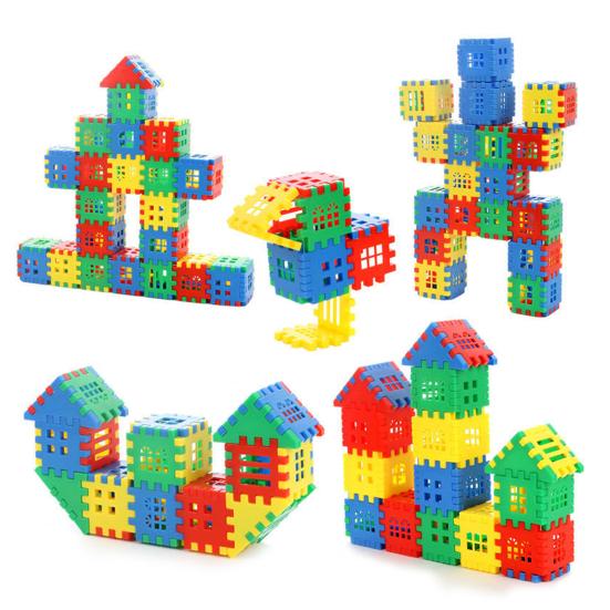 140/160/260Pcs Kids Waffle Building Blocks Toy Toddlers Boys Girls Interlocking Blocks Construction Learning STEM Educational Toy Set