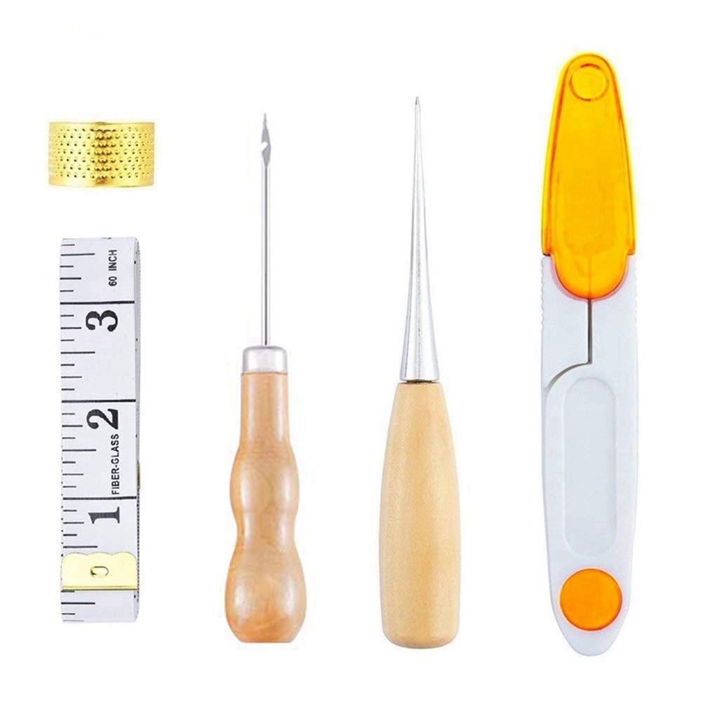 Leather Repair Home Measure Tape Leathercraft Tool Set Sewing Needles Upholstery Repair Kit Thread