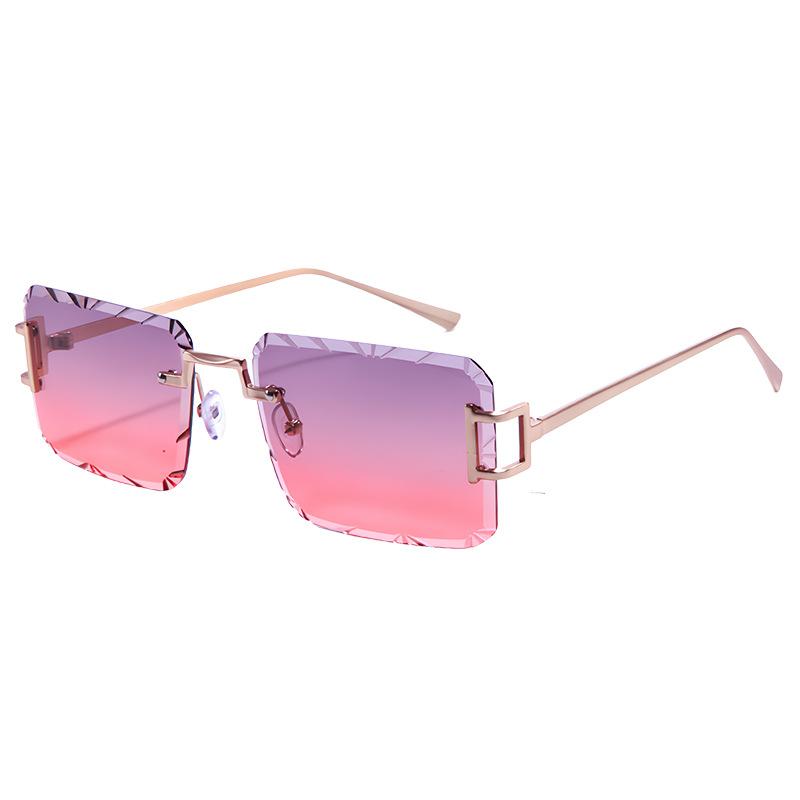JYL Rimless Cut Lens Sunglasses UV400 Metal Unisex Luxury Fashion / 2353