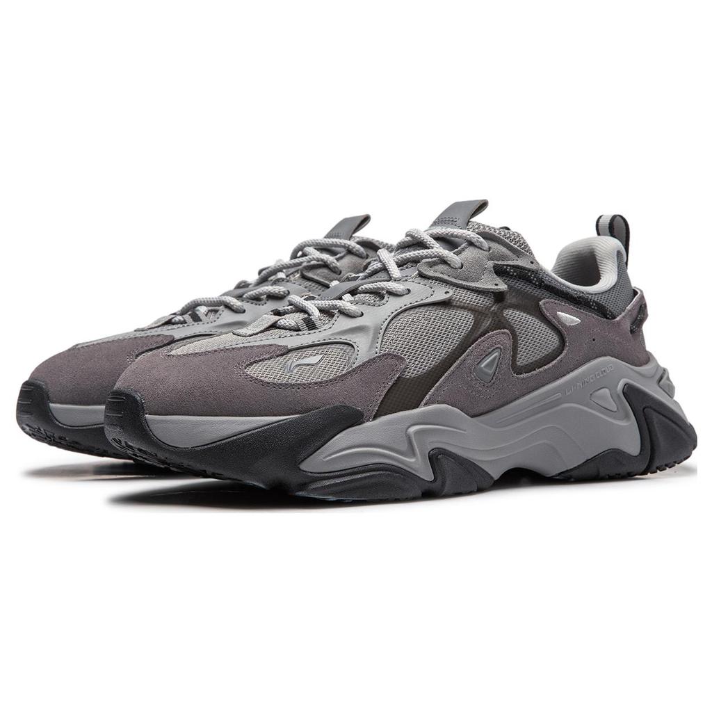 New LINING Casual Shoes Men's Low Top Gray AGLT167-4