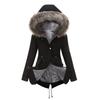 Women Mid-length Hooded Winter Warm Plus Fleece Coat Plus Cotton Padded Coat