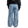Adidas Originals Casual Loose Striped Mid-Rise Two-In-One Jeans Women jeans KQ6479