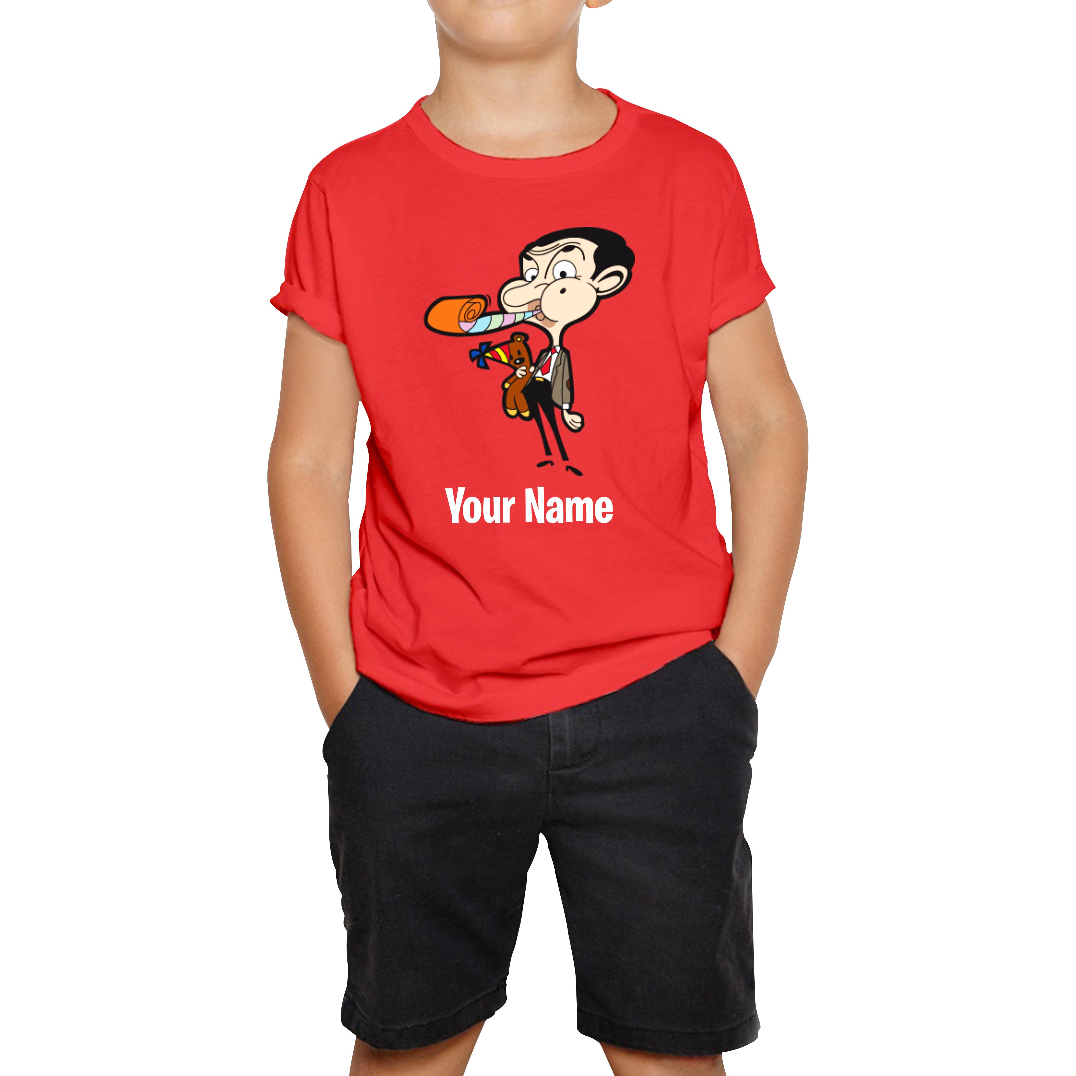 Personalised Mr. Bean Your Custom Name Kids T Shirt 100